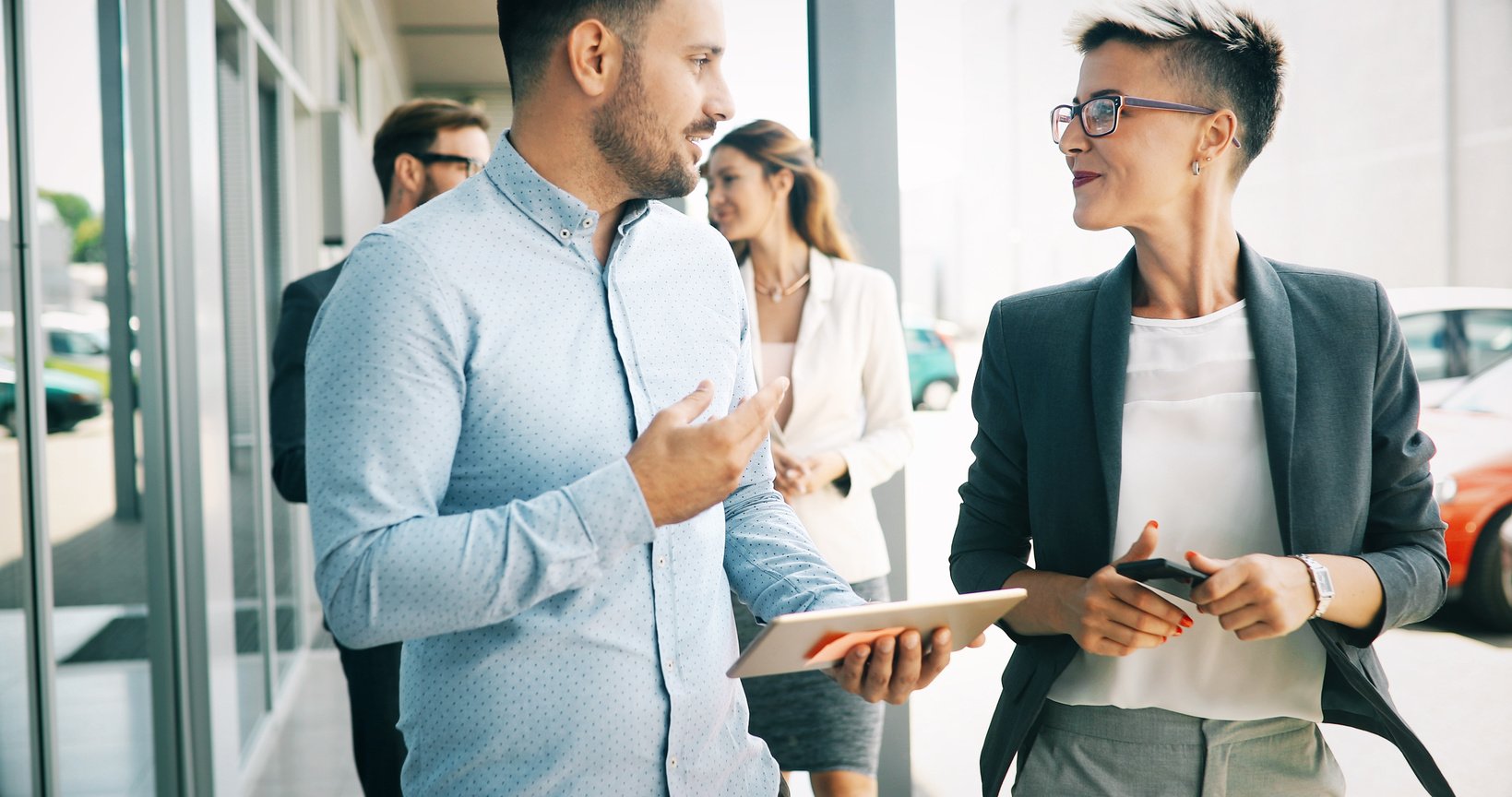 Successful company with happy workers